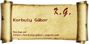 Korbuly Gábor névjegykártya