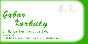 gabor korbuly business card