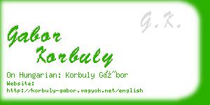 gabor korbuly business card